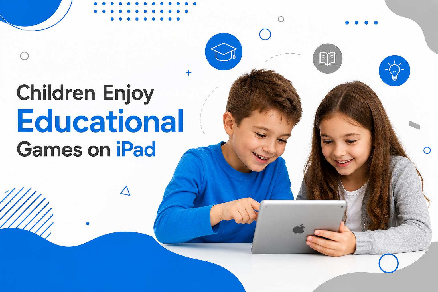 Children Enjoy Educational Games on iPad