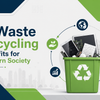 E-Waste Recycling Benefits for Modern Society graphic showcasing electronic waste disposal and recycling process.