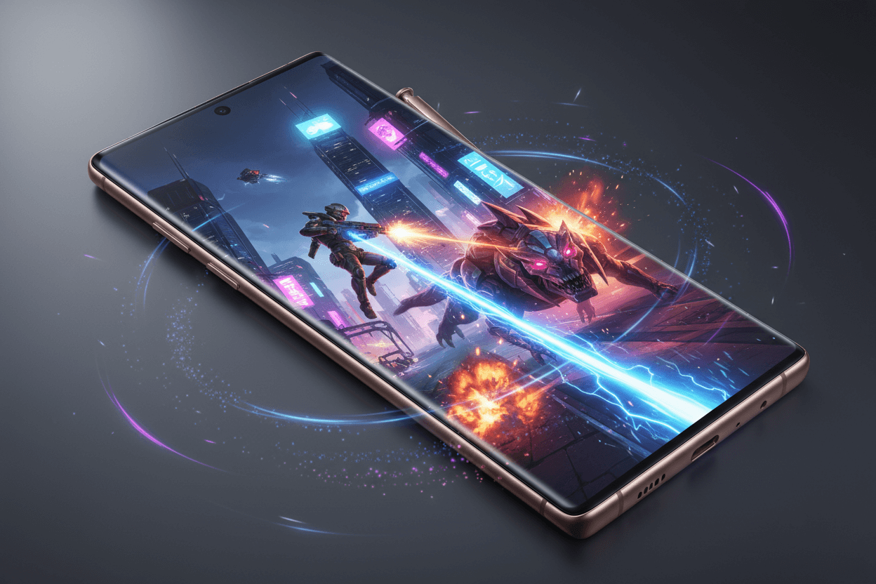Enjoy smooth gaming on Samsung Galaxy Note20 5G smartphone.