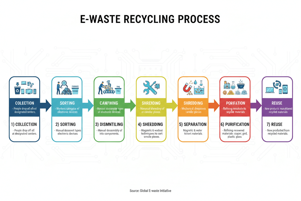 E-waste recycling process step by step detailed explanation guide