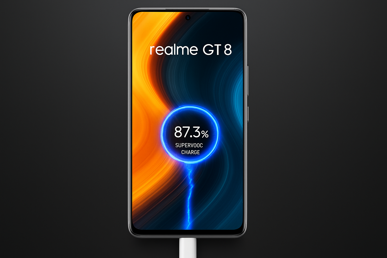 Realme GT 8 ensures long battery life with fast charging.