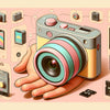 A colorful illustration of a camera held in a hand, showcasing features of non-smartphone camera technology.