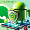 WhatsApp Beta for Android showcasing status update mentions feature on a smartphone with Android mascot.