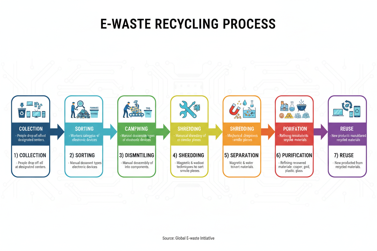 E-waste recycling process step by step detailed explanation guide