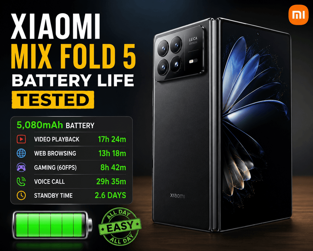 Xiaomi Mix Fold 5 Battery Life Tested