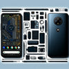 Motorola One Power smartphone displayed with accessories and gadgets, featuring a sleek midnight black design.