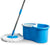 Spin Mop with Bigger Wheels and Plastic Auto Fold Handle for 360 Degree Cleaning