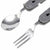 1779 4-in-1 Stainless Steel Travel / Camping Folding Multi Swiss Cutlery Set